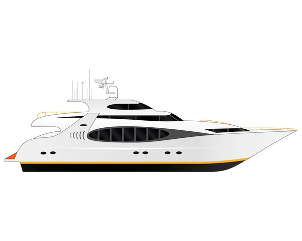 Yacht de luxe blanc. ensemble — Image vectorielle