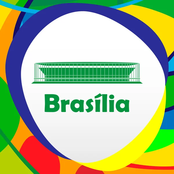 Estadio de fútbol de Brasil . — Vector de stock