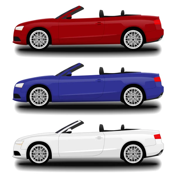 Coche cabriolet realista . — Vector de stock