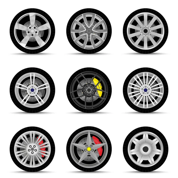 Набор колес — стоковый вектор
