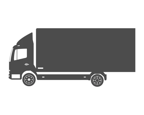 Silhouette Cargo Truck e Van set — Vettoriale Stock