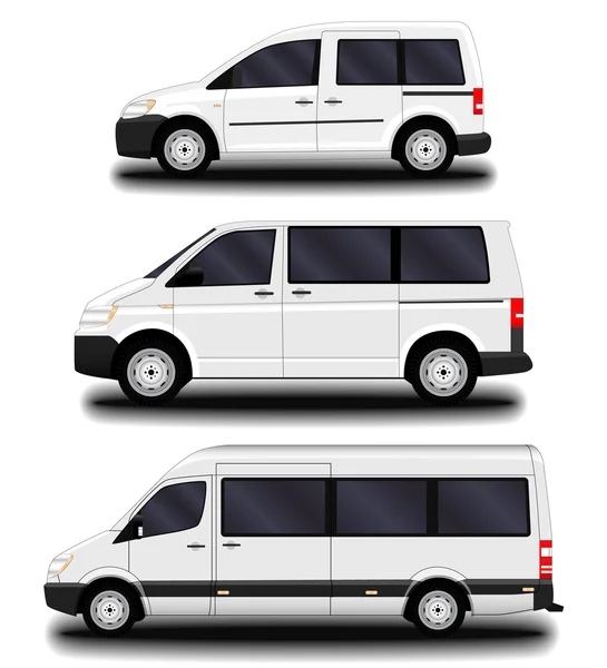 Furgonetas y minivans de pasajeros . — Archivo Imágenes Vectoriales