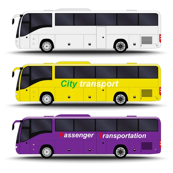 Автобусы, микроавтобусы и микроавтобусы . — стоковый вектор