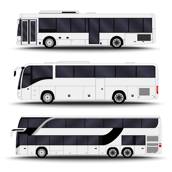 Buszok, kisteherautók és minibuszok. — Stock Vector