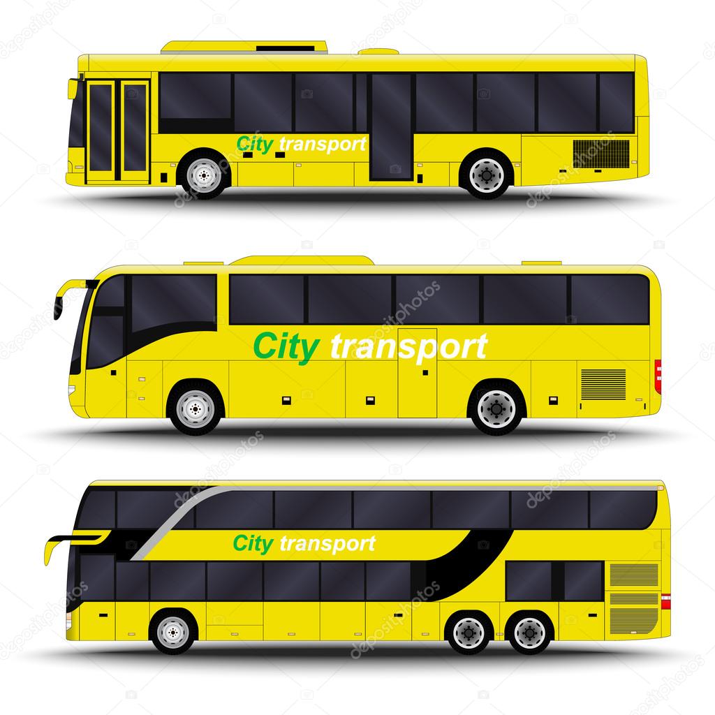 City transport. Bus side view.