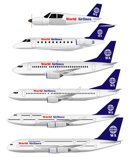 Conjunto de aviones vectores — Vector de stock