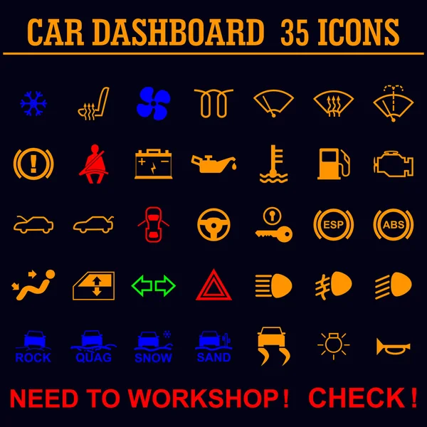 Car dashboard panel indicators. — Stock Vector © chel11 124532718