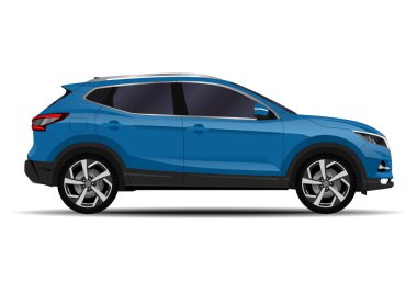 Gerçekçi bir SUV arabası. yan görünüm.