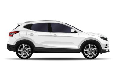 Gerçekçi bir SUV arabası. yan görünüm.