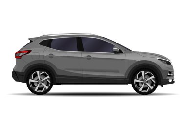 Gerçekçi bir SUV arabası. yan görünüm.