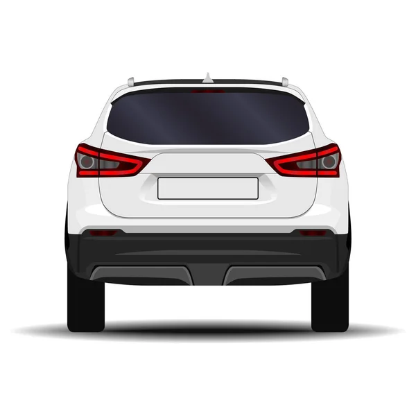 Coche Suv Realista Vista Posterior — Vector de stock