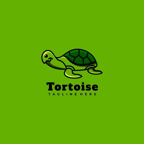 Concepto Tortuga Animal Logo Diseño Mascota — Vector de stock