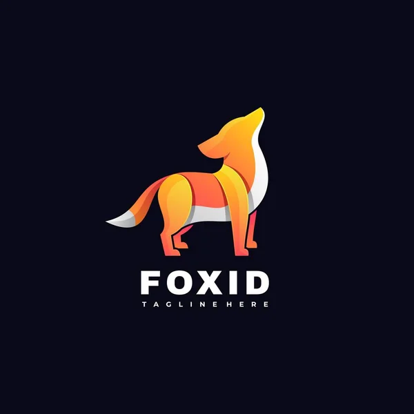 Colorful Fox Logo Illustration Vector Template — Stock Vector