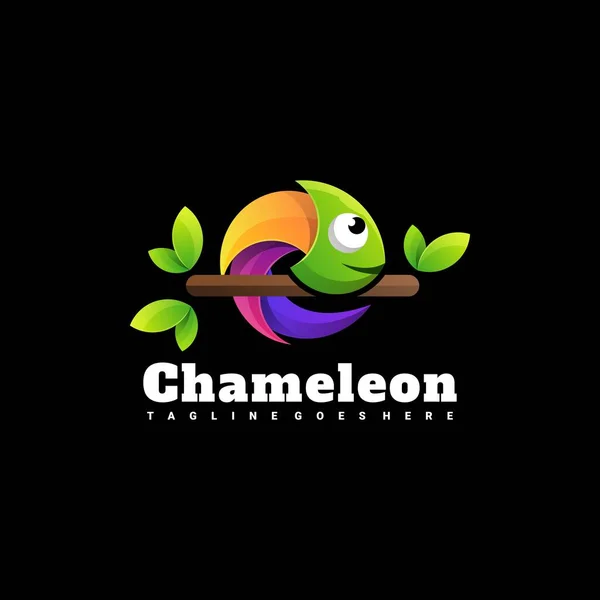 Colorido Camaleón Logotipo Ilustración Vector Plantilla — Vector de stock