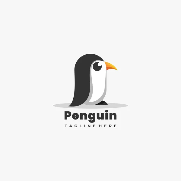 Bunte Tier Pinguin Logo Illustration Vektor Vorlage — Stockvektor