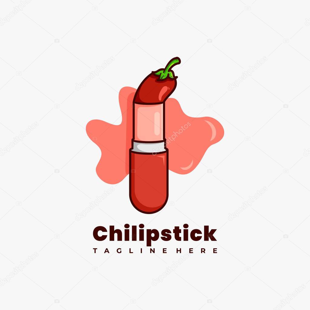 chili and Lipstick mascot logo design vector illustration