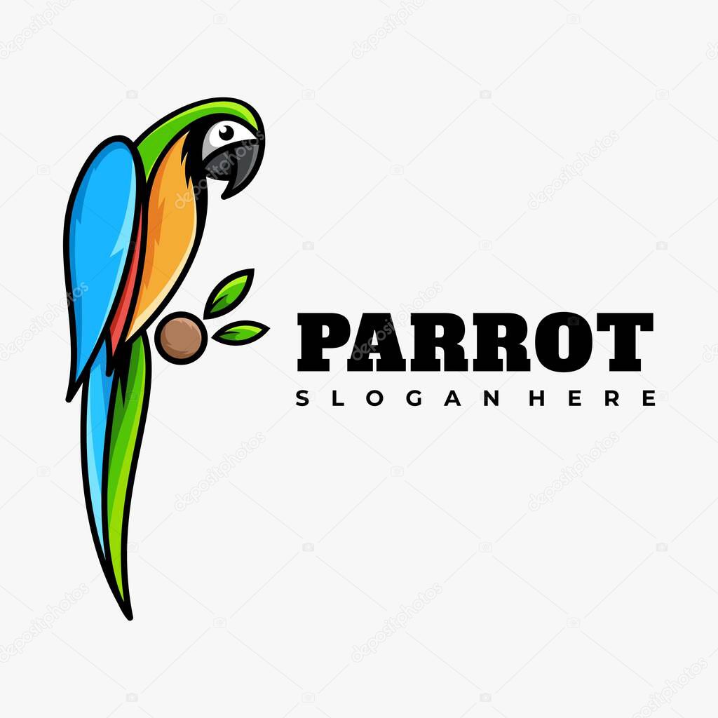 Parrot mascot logo design vector illustration