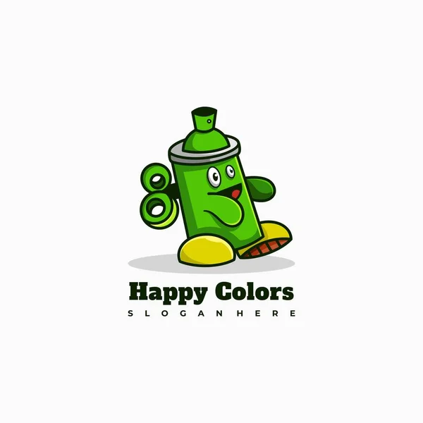 Σπρέι Χρώμα Χαρακτήρα Μασκότ Λογότυπο Σχεδιασμό Διάνυσμα Εικονογράφηση — Διανυσματικό Αρχείο