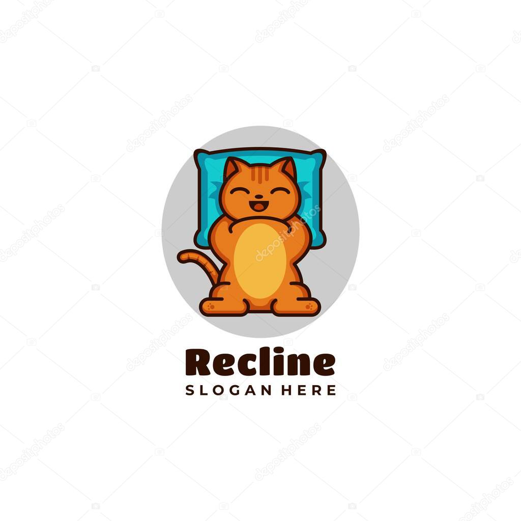 Cat mascot logo design vector illustration