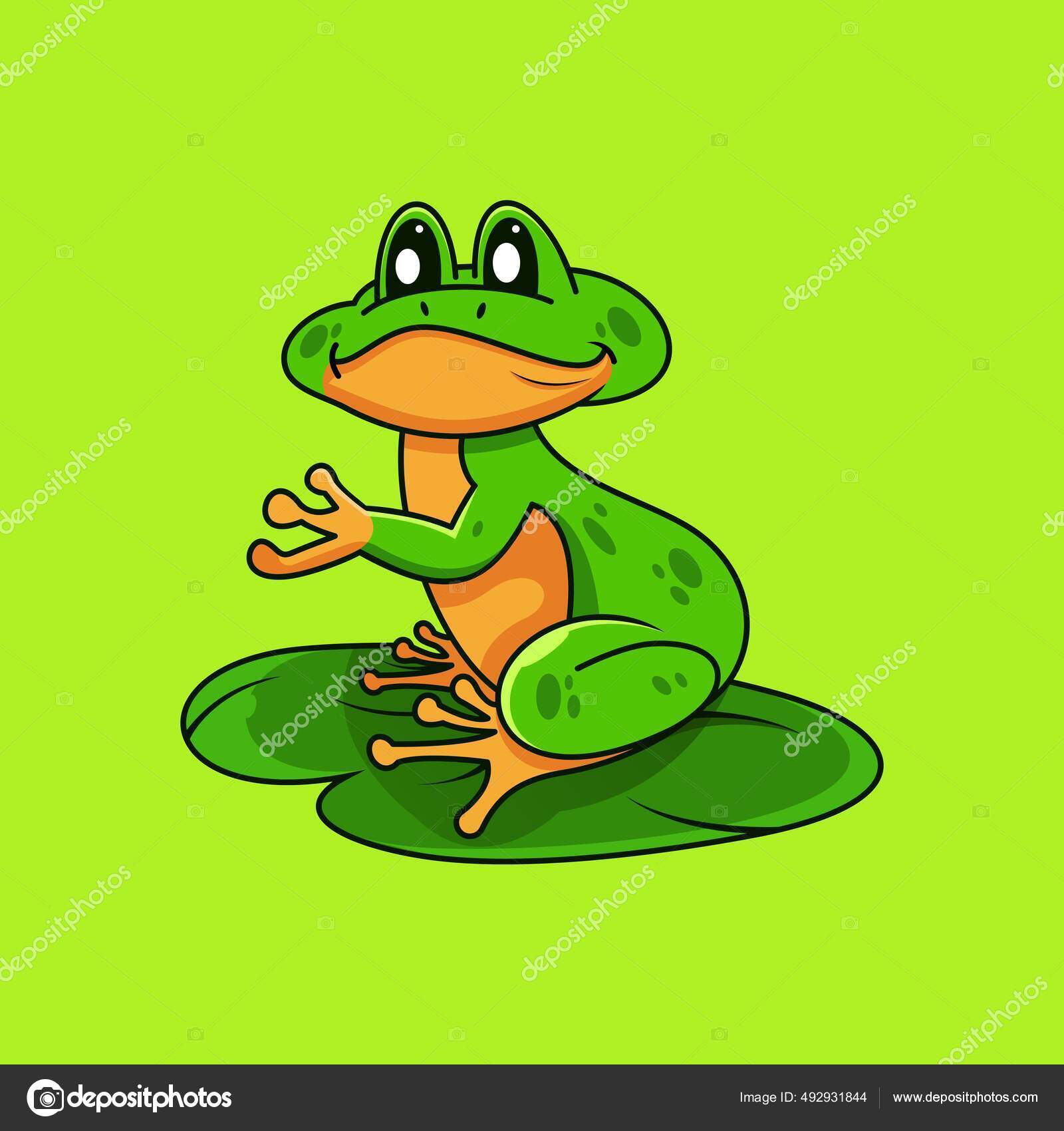 カエルマスコットキャラクターロゴデザインベクトルイラスト ストックベクター C Karo Std