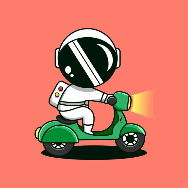 Astronauta Mascote Personagem Logotipo Design Vetor Ilustração —  Vetores de Stock