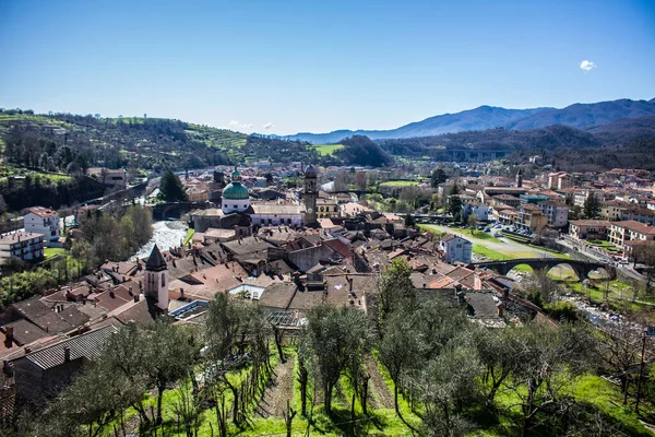 Pontremoli Widziany Zamku — Zdjęcie stockowe