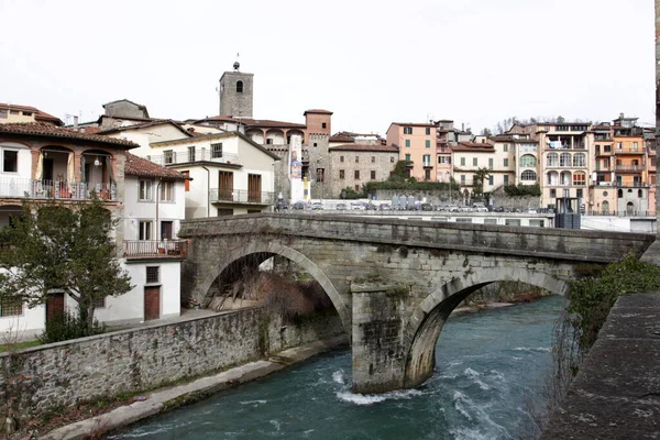 Castelnuovo Garfagnana Lucca Włochy Lutego 2021 Średniowieczna Wioska Castelnuovo Garfagna — Zdjęcie stockowe