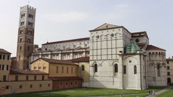 Kathedraal Van Lucca Kathedraal Van San Martino Lucca Toscane Zijaanzicht — Stockvideo