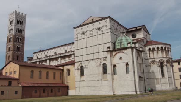 Catedral Lucca Catedral San Martino Lucca Visto Por Trás — Vídeo de Stock