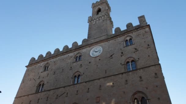 Volterra Tuscany Italy January 2020 Palazzo Dei Priori Piazza Dei — 图库视频影像