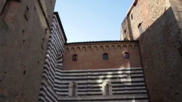 Back Cathedral Volterra Seen Piazza Dei Priori — 图库视频影像