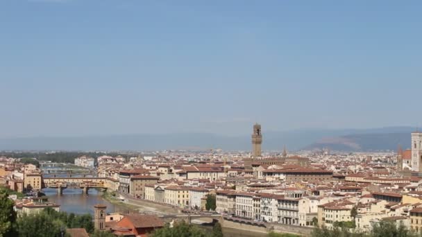 Florence Italië September 2020 Panoramisch Uitzicht Stad Florence Vanaf Piazzale — Stockvideo