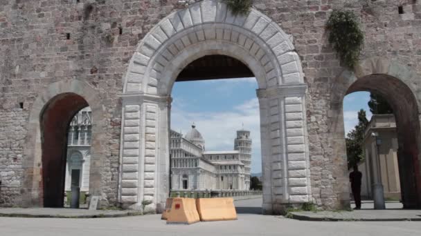 Piazza Dei Miracoli Pisa Vista Dall Arco Porta Nuova — Video Stock