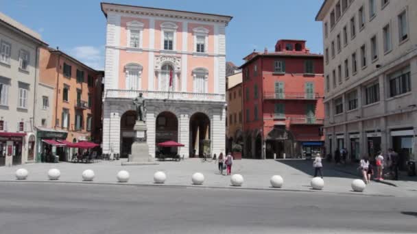 Pisa Toscana Itália Junho 2020 Piazza Garibaldi Com Estátua Giuseppe — Vídeo de Stock