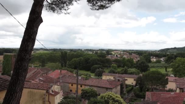 Vista General Los Tejados Llanura Debajo Del Pueblo Vicopisano Pisa — Vídeo de stock