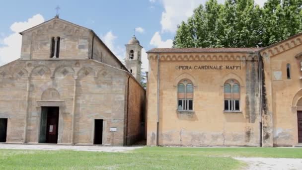 Iglesia Parroquial Asunción Ópera Del Cardenal Maffi Ciudad Medieval Vicopisano — Vídeos de Stock