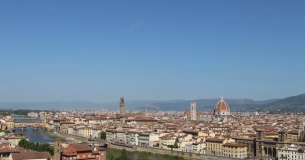 Timelapse City Florence Seen Paronamic Point Piazzale Miedangelo — стоковое видео