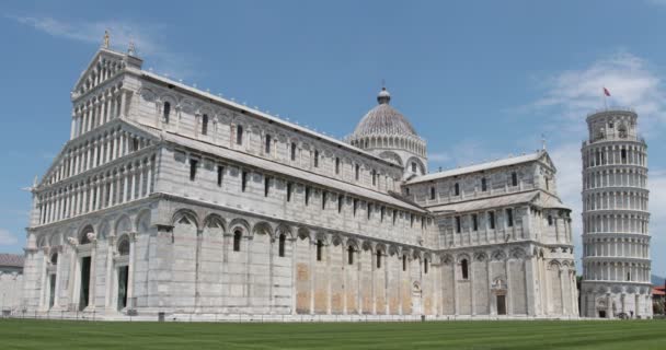 Timelapse Leaning Tower Cathedral Beautiful Piazza Dei Miracoli Pisa Tuscany — Video