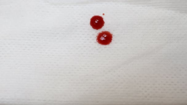 Blood Dripping Gauze Bandages Dripping Blood — Stock Video