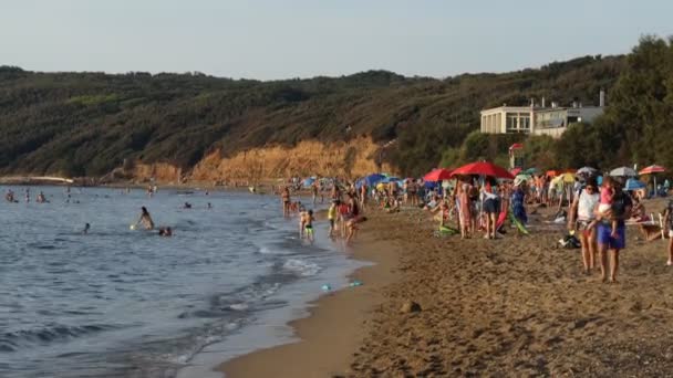 Baratti Toscane Italie Août 2021 Plage Baratti Coucher Soleil Avec — Video