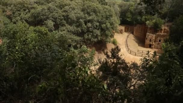 Вид Бараттинский Залив Этрусским Некрополем Пещер Популония Археологический Парк Баратти — стоковое видео