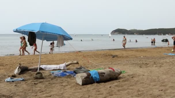 Baratti Toscane Italie Août 2021 Plage Baratti Avec Des Touristes — Video