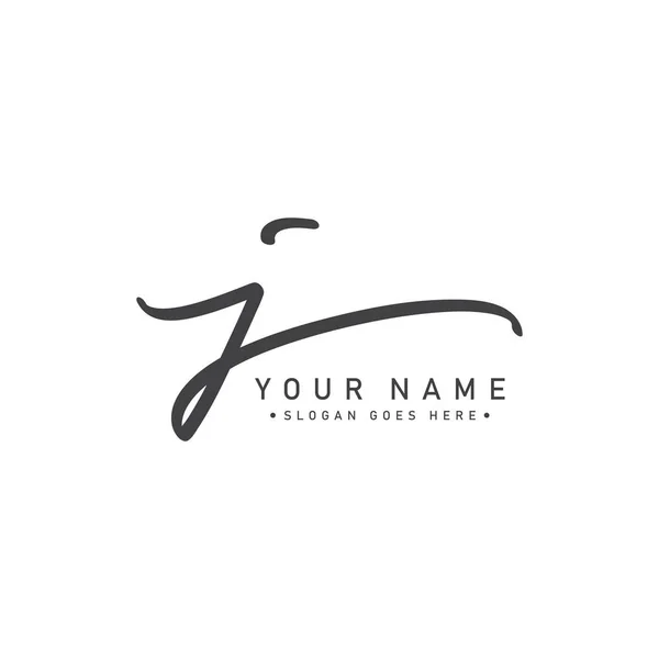 Logotipo Assinatura Manuscrita Para Letra Inicial —  Vetores de Stock