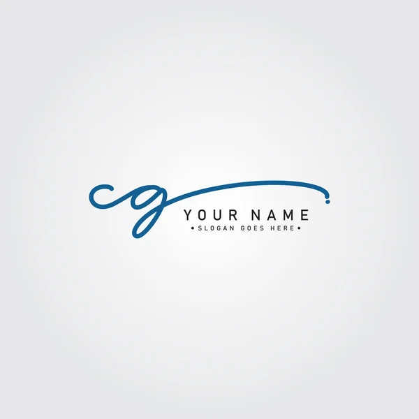 Logotipo Inicial Letra Logotipo Estilo Assinatura Manuscrita —  Vetores de Stock