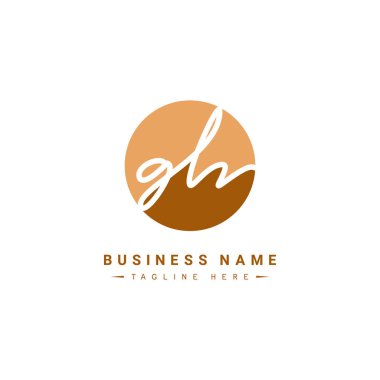 İlk Harf GH Logosu - El çizilmiş İmza Logosu
