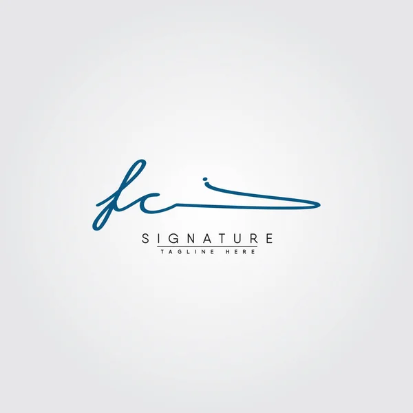 First Letter Logo Hand Drawn Signature Logo — стоковий вектор