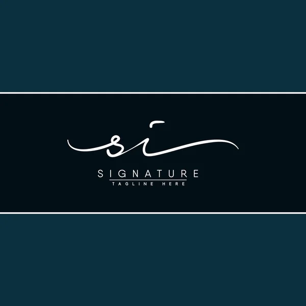 Logotipo Letra Inicial Logotipo Estilo Assinatura Manuscrita — Vetor de Stock
