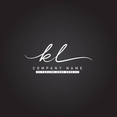 İlk Harf KL Logosu - El Çizimi İmza Logosu.