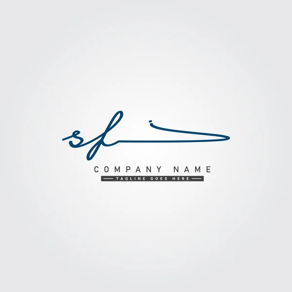 Logotipo Inicial Letra Logotipo Assinatura Manuscrita — Vetor de Stock