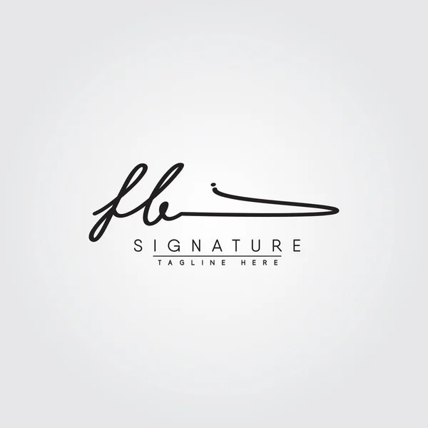 Inisial Letter Logo Hand Drawn Signature Logo - Stok Vektor